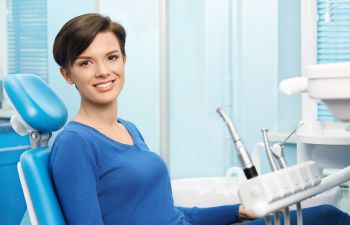 woman in a dental office