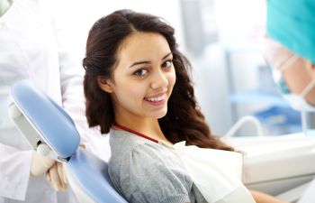 woman at a dental office