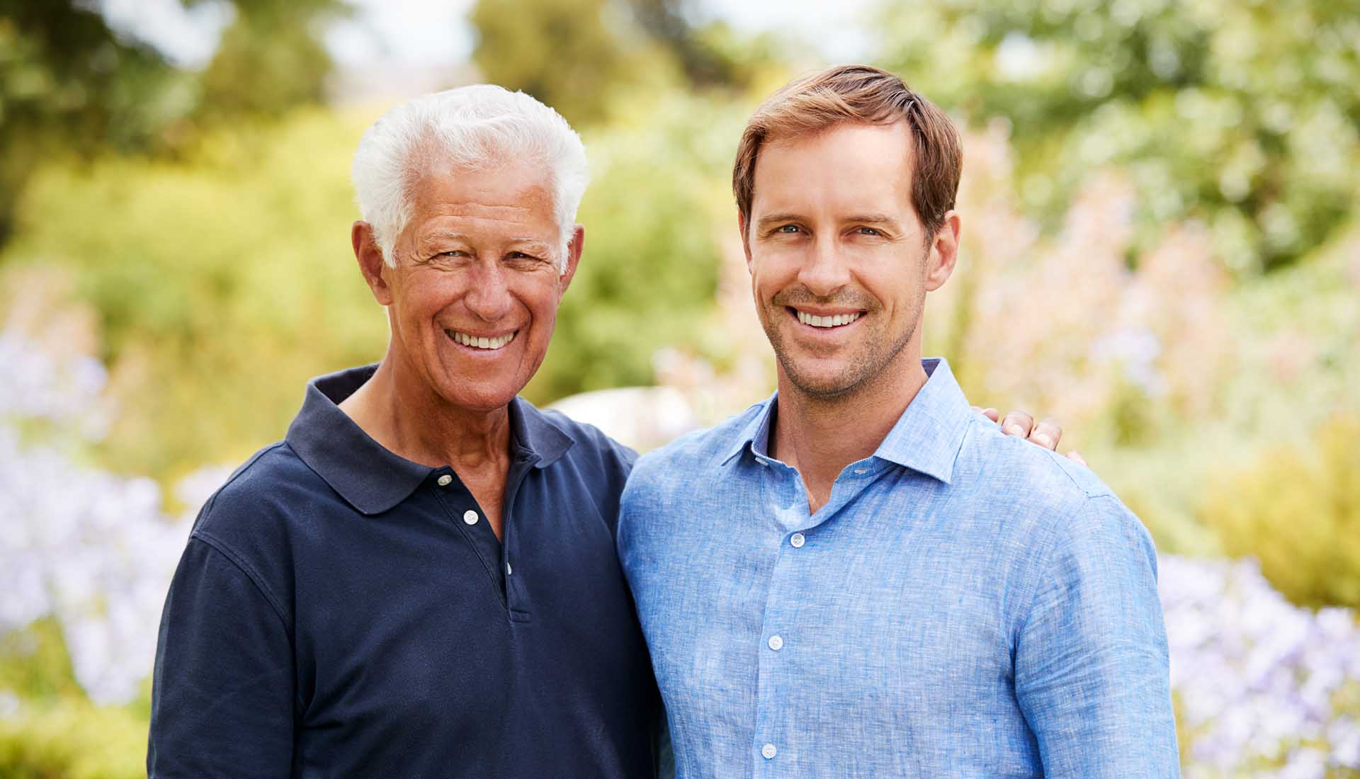 Happy Senior Father With Adult Son