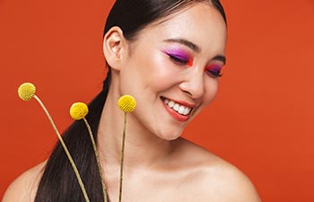 Beauty portrait of an attractive happy young asian woman.